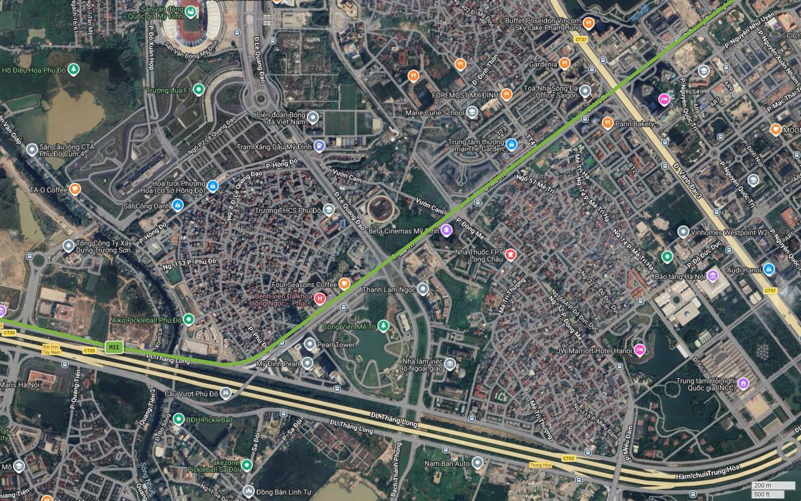 Tuyến metro số 11 Hà Nội nhập hành lang Đại lộ Thăng Long tại Phú Đô, gần Mỹ Đình Pearl và Trung tâm Hội nghị Quốc gia