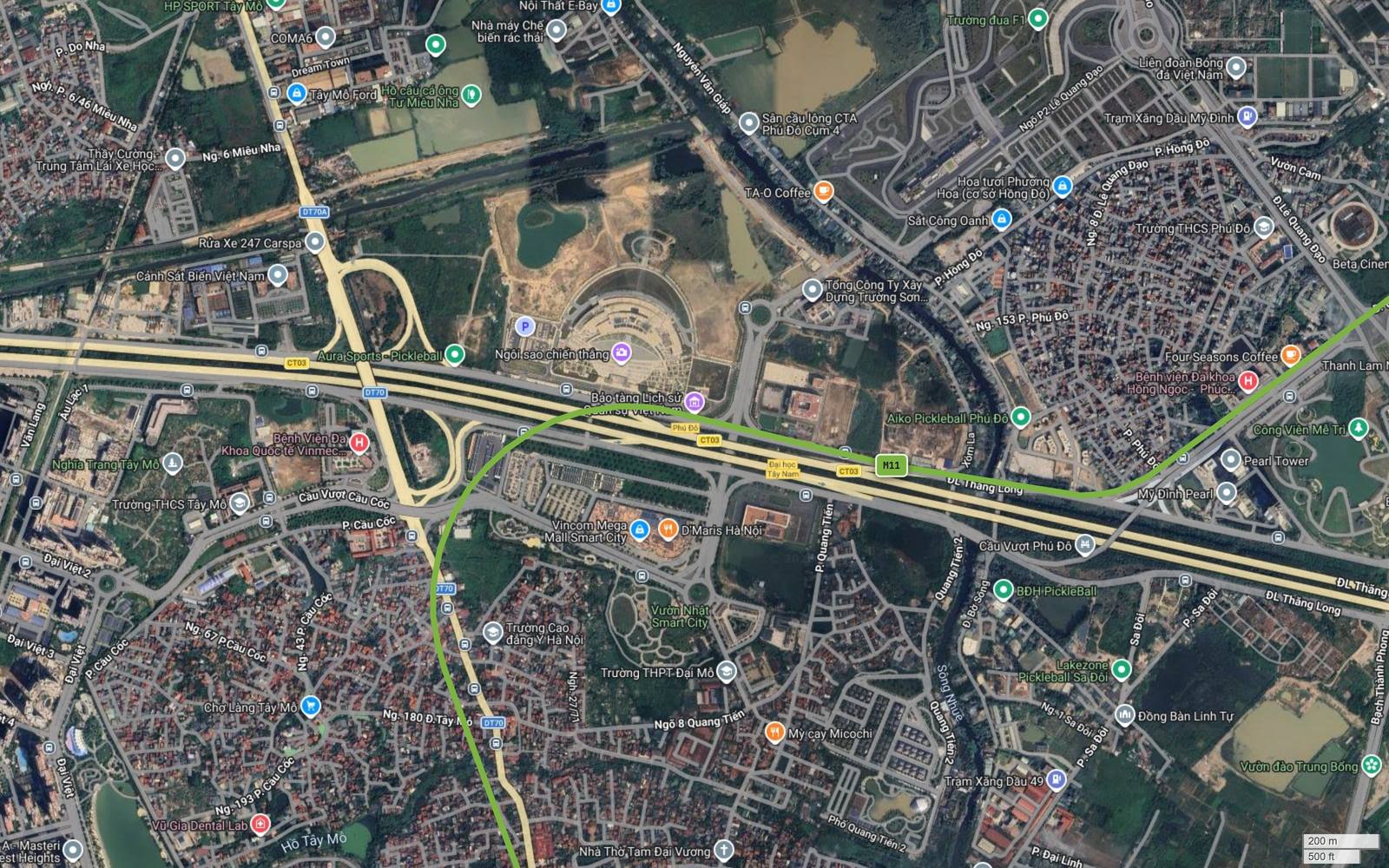 Tuyến metro số 11 Hà Nội bẻ góc tại nút Cầu Cốc cạnh Vincom Mega Mall Smart City và Bệnh viện Vinmec